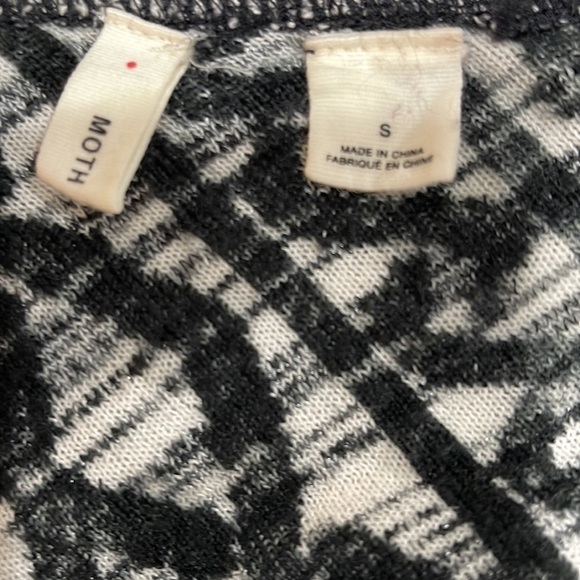 ANTHROPOLOGIE Moth Textured Pattern Sweater Dress SZ S Black Grey - Picture 6 of 9